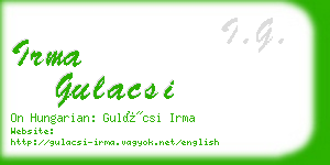 irma gulacsi business card